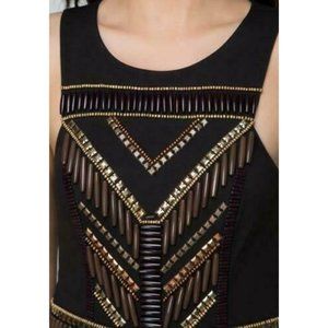 BEBE Tribal Embellished bodycon Dress Size 4